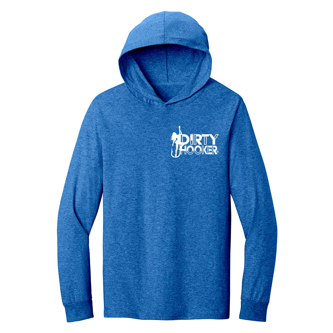 Dirty Hooker Cool White Lightweight Hooded Long Sleeve T-shirt
